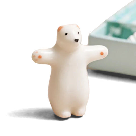 Tiny Matchbox Ceramic Token: Bear
