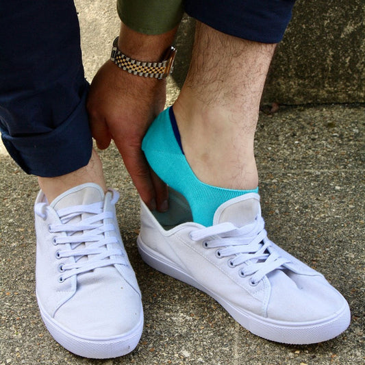 Neon Blue 'No Show' Bamboo Socks