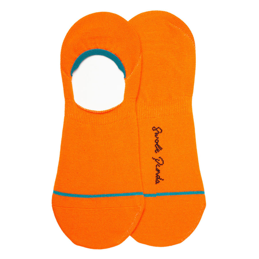 Neon Orange 'No Show' Bamboo Socks