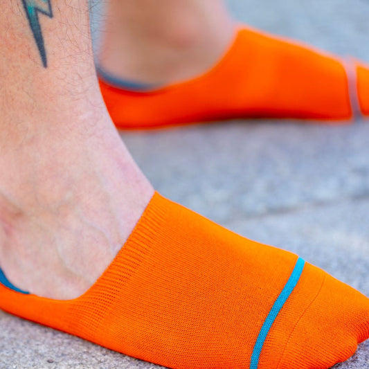 Neon Orange 'No Show' Bamboo Socks