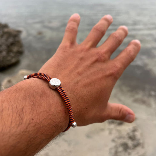 Rope Bracelet - Blue and Orange ZigZag