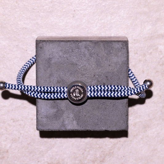 Rope Bracelet - Blue and White Zig Zag