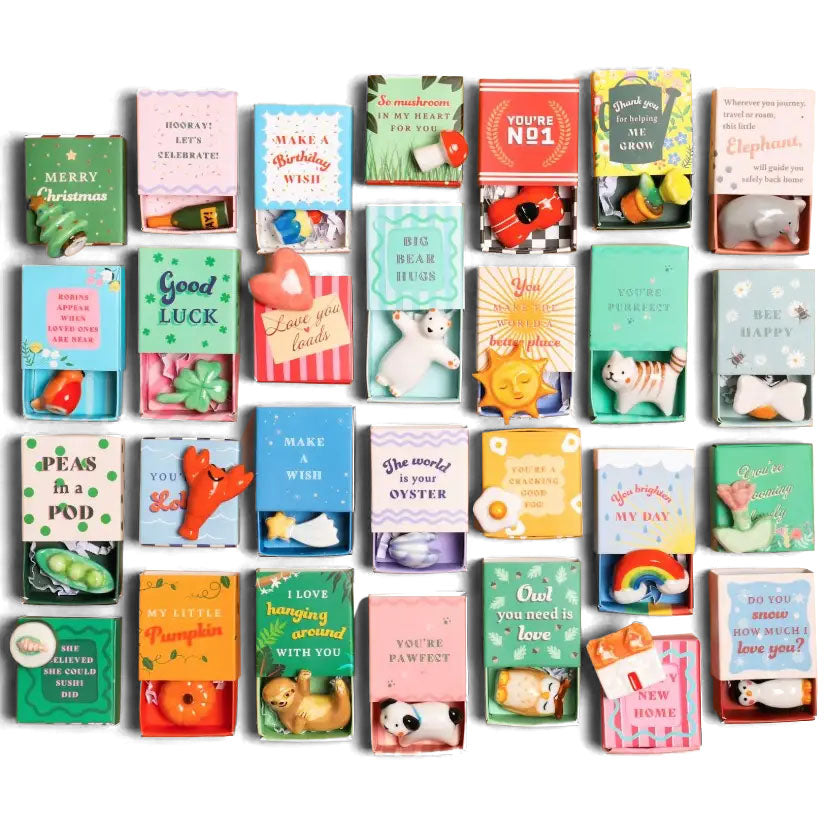 Tiny Matchbox Ceramic Tokens: Shrimp