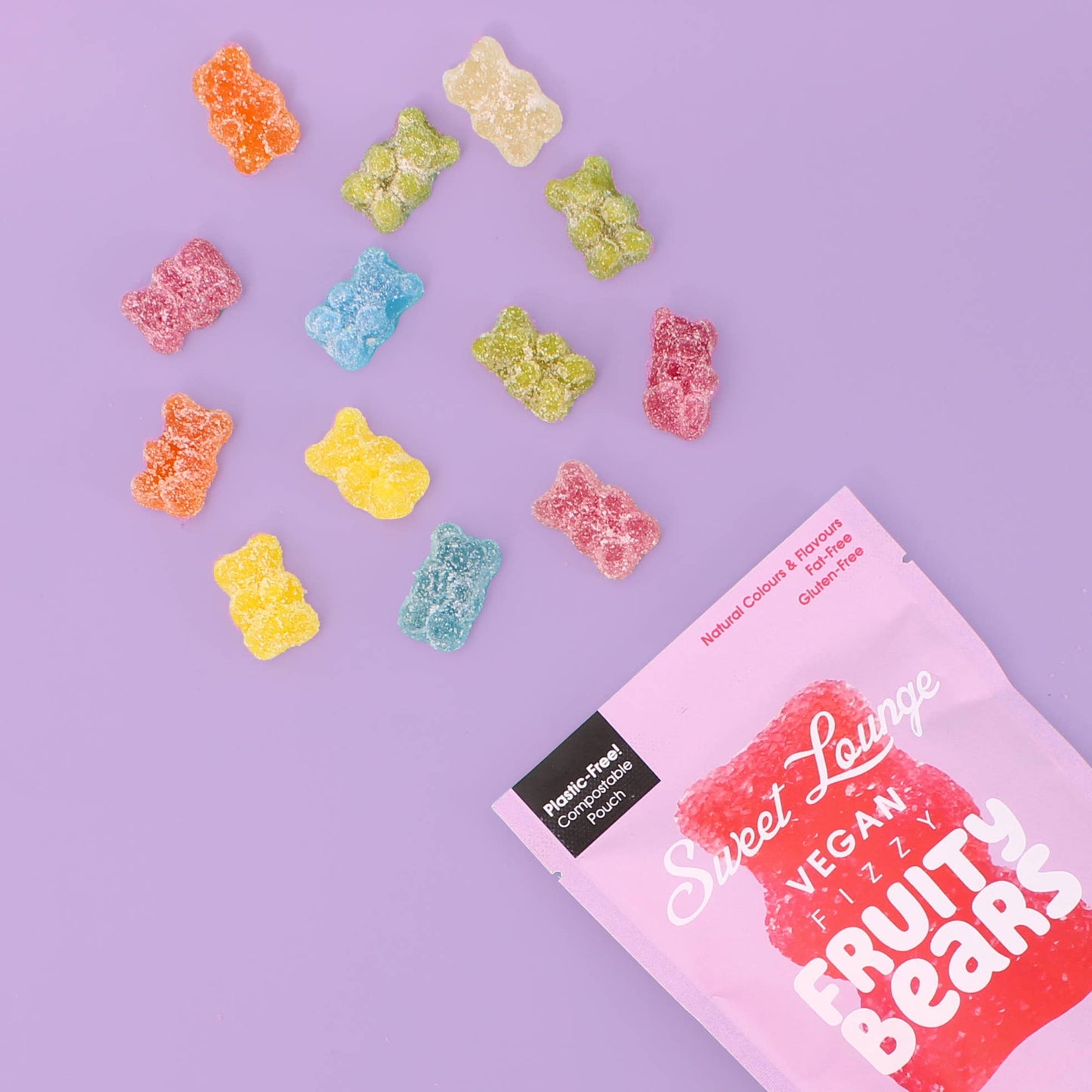 Vegan Fizzy Assorted Fruity Bears (Plastic-free) 130g