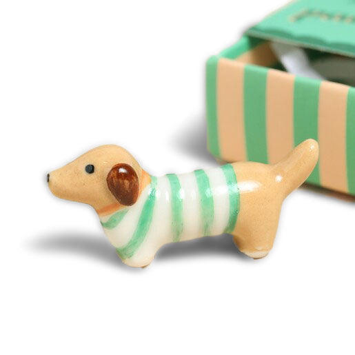 Tiny Matchbox Ceramic Token: Sausage Dog