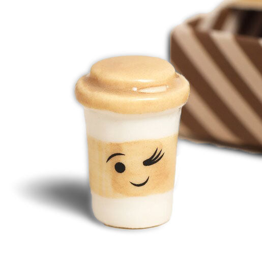 Tiny Matchbox Ceramic Token: Latte