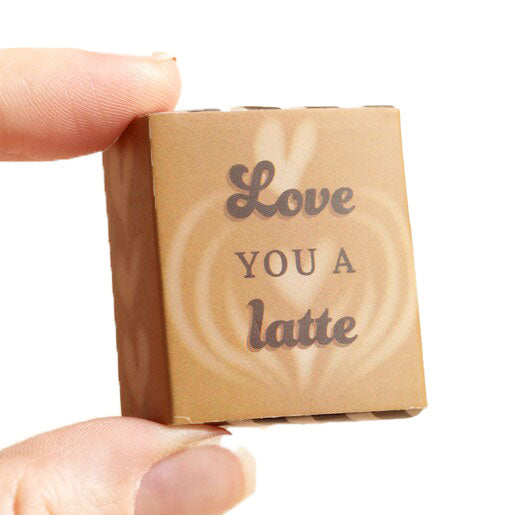 Tiny Matchbox Ceramic Token: Latte
