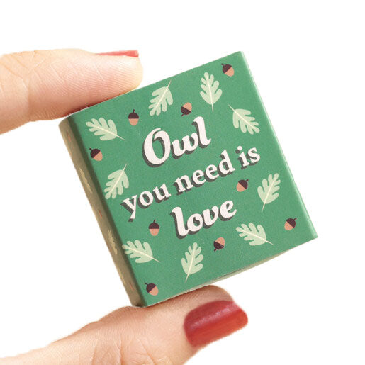 Tiny Matchbox Ceramic Token: Owl