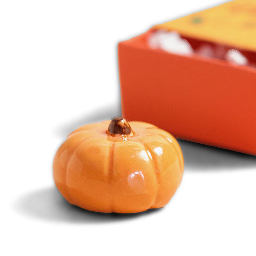 Tiny Matchbox Ceramic Token: Pumpkin