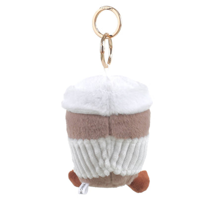 Plush Coffee Cup Bag Charm: Beige