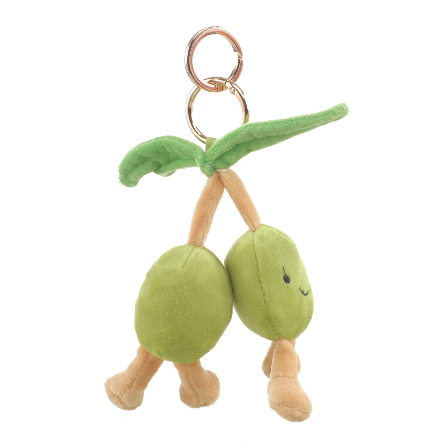 Plush Green Peas in a Vine Bag Charm