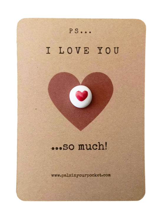 Handpainted Love You Pocket Heart Hug Pebble Christmas Gift