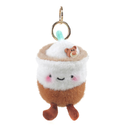 Plush Iced Coffee Bag Charm: Brown