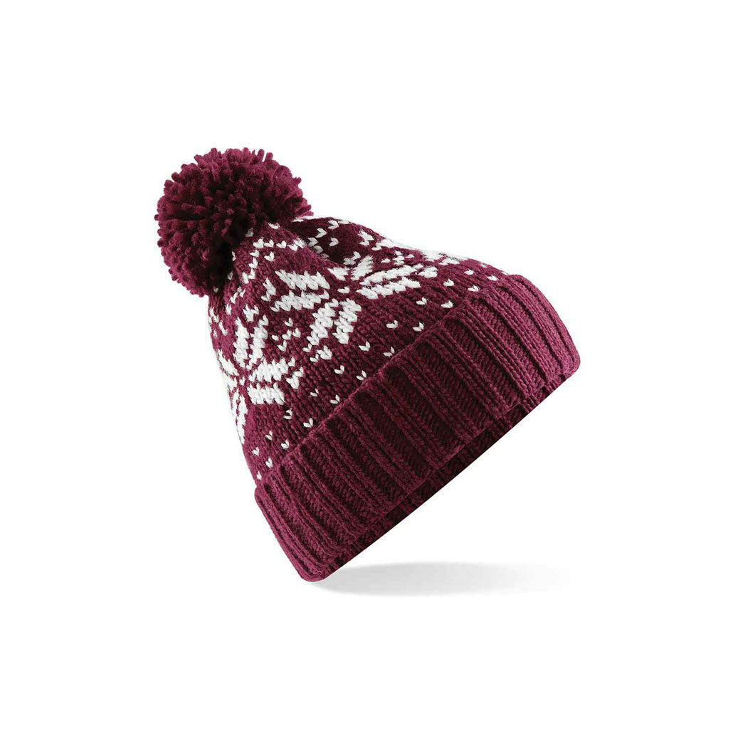 Beechfield - Fair Isle Snowstar® Beanie (Burgundy)