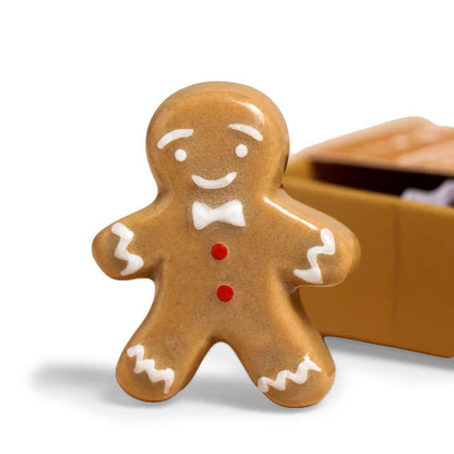 Tiny Matchbox Ceramic Token: Gingerbread Man
