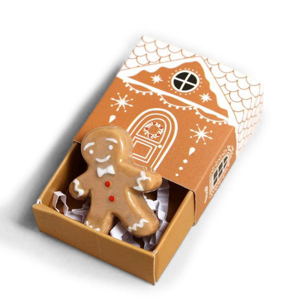 Tiny Matchbox Ceramic Token: Gingerbread Man