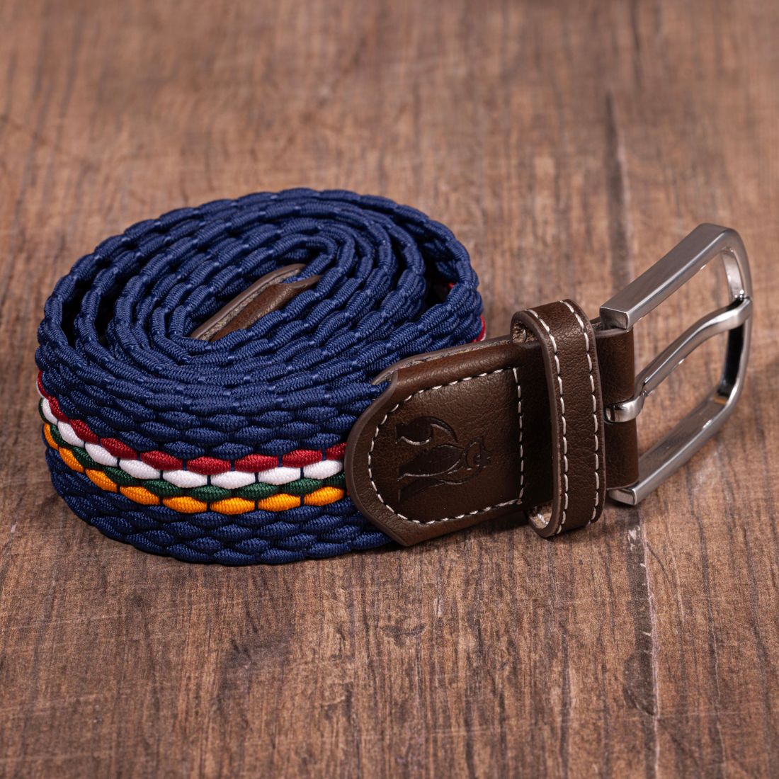 Woven Belt - Orange and Burgundy Fine Stripe