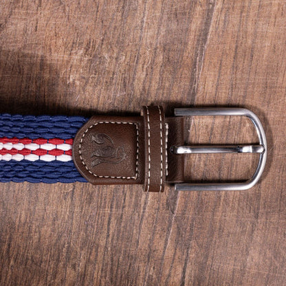 Woven Belt - Burgundy Fine Stripe