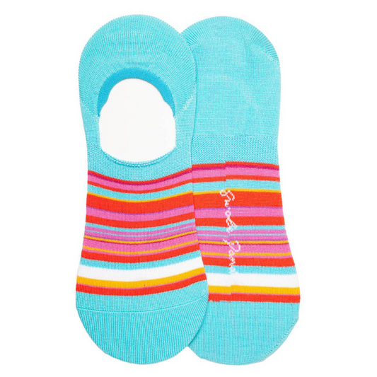 Narrow Pink Striped 'No Show' Bamboo Socks