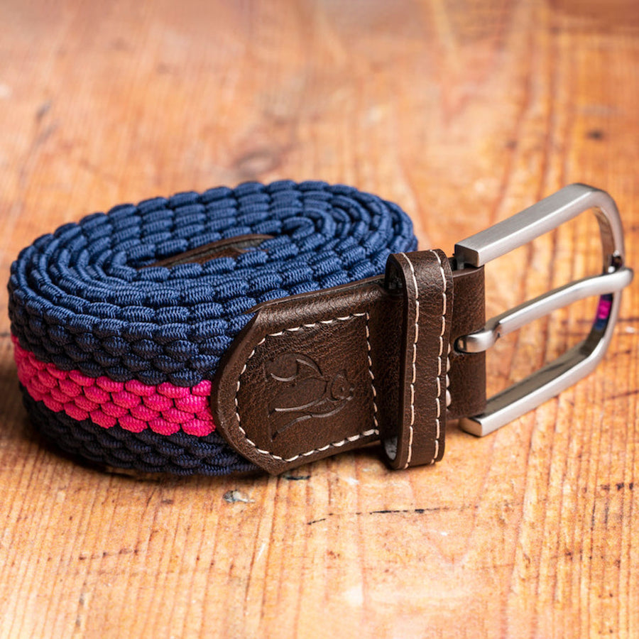 Woven Belt - Blue / Rich Pink Stripe