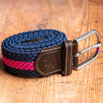 Woven Belt - Blue / Rich Pink Stripe