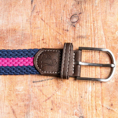 Woven Belt - Blue / Rich Pink Stripe