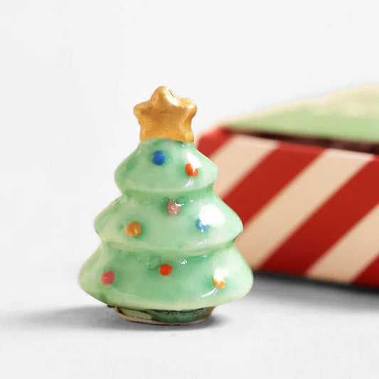 Tiny Matchbox Ceramic Tokens: Christmas Tree