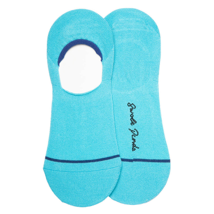 Neon Blue 'No Show' Bamboo Socks