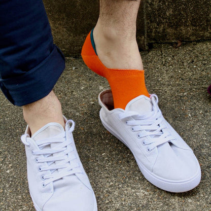 Neon Orange 'No Show' Bamboo Socks