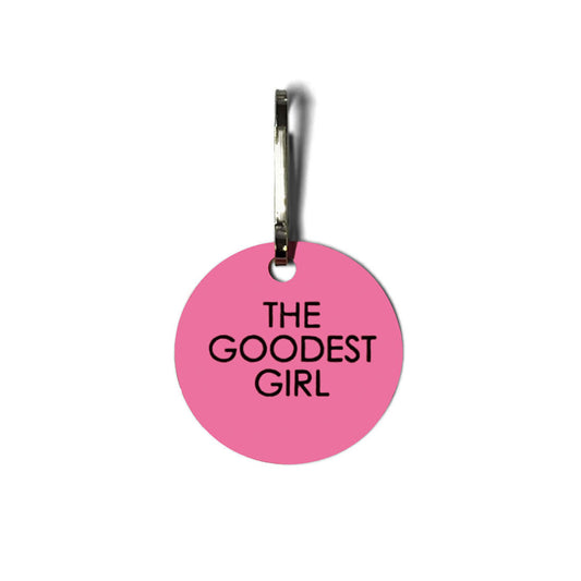 The Goodest Girl Pink Pet Dog Charm Tag