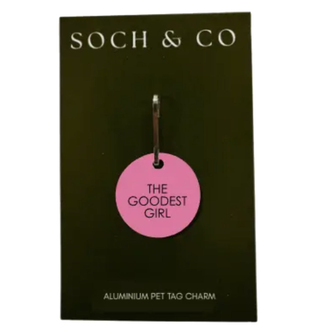 The Goodest Girl Pink Pet Dog Charm Tag