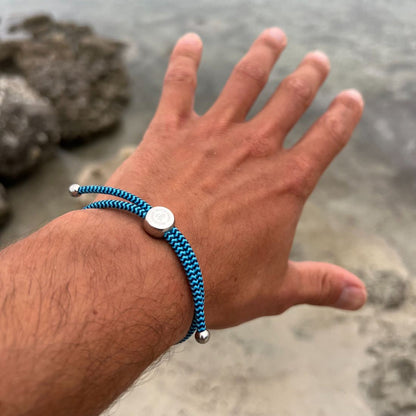 Rope Bracelet - Sky Blue Zig Zag
