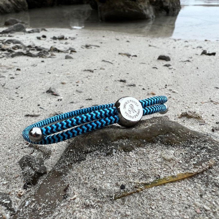 Rope Bracelet - Sky Blue Zig Zag