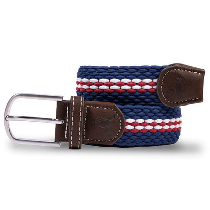Woven Belt - Burgundy Fine Stripe