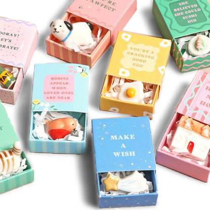 Tiny Matchbox Ceramic Tokens: Bee
