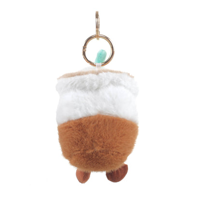 Plush Iced Coffee Bag Charm: Brown