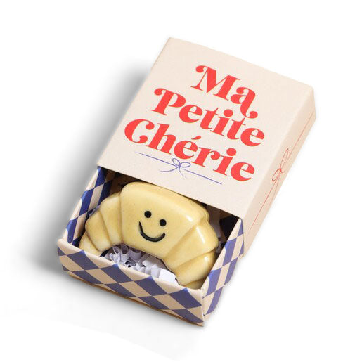 Tiny Matchbox Ceramic Token: Croissant