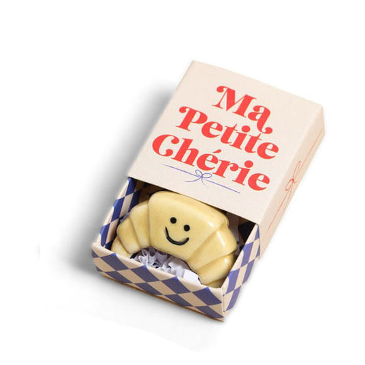 Tiny Matchbox Ceramic Token: Croissant