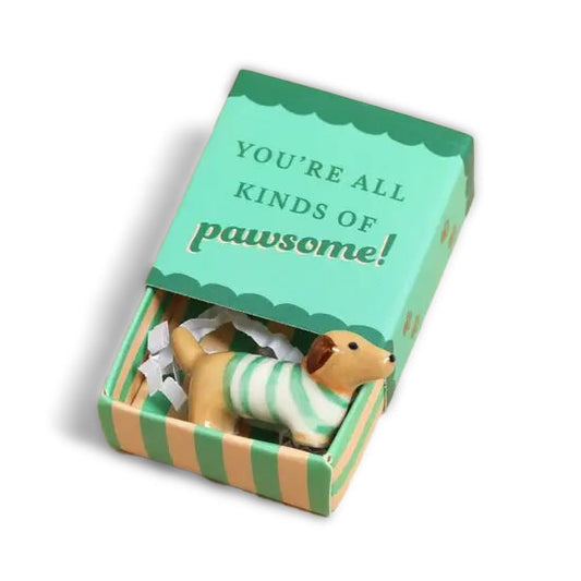 Tiny Matchbox Ceramic Token: Sausage Dog