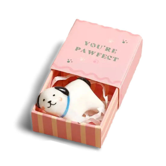 Tiny Matchbox Ceramic Token: Dog