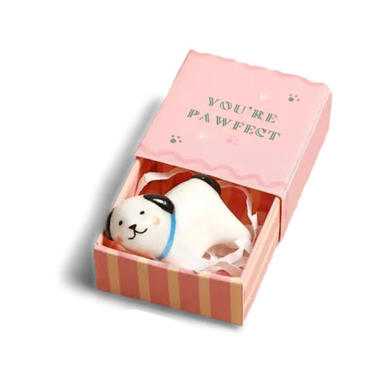 Tiny Matchbox Ceramic Token: Dog