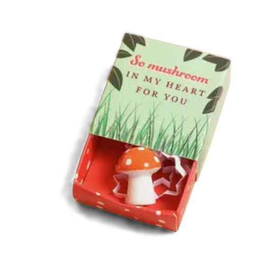 Tiny Matchbox Ceramic Tokens: Mushroom