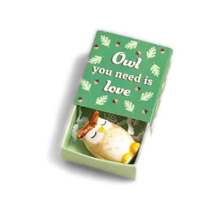 Tiny Matchbox Ceramic Token: Owl