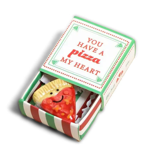 Tiny Matchbox Ceramic Token: Pizza