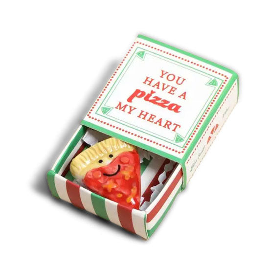 Tiny Matchbox Ceramic Token: Pizza
