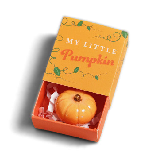 Tiny Matchbox Ceramic Token: Pumpkin