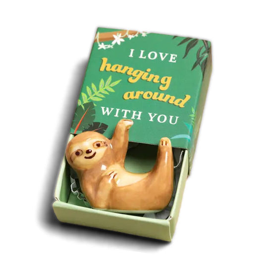 Tiny Matchbox Ceramic Token: Sloth